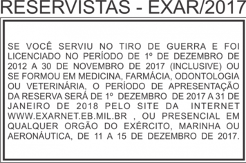 Reservistas - EXAR/2017