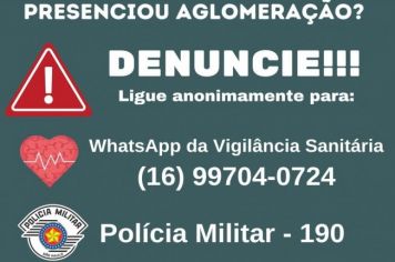 Prefeitura disponibiliza WhatsApp para denuncia de aglomerações